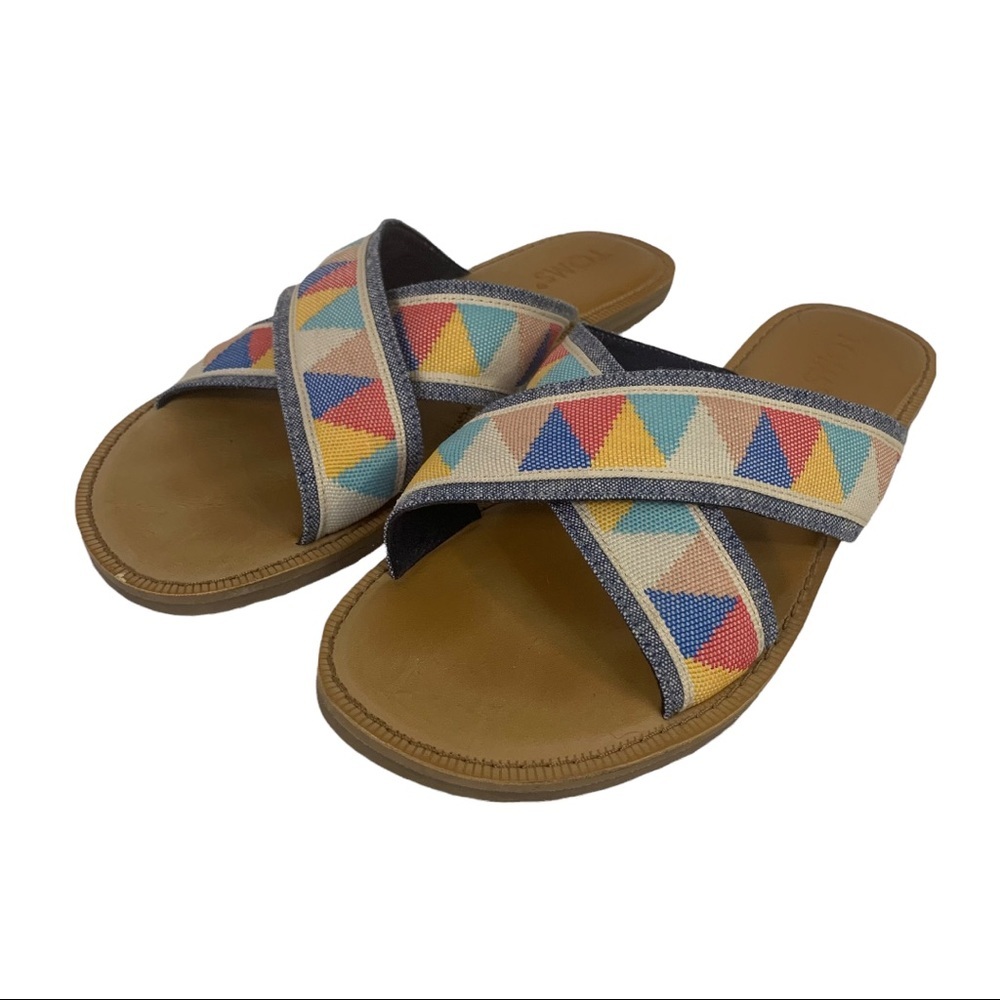Toms Viv Multi Color Tribal Slide On Sandal 7